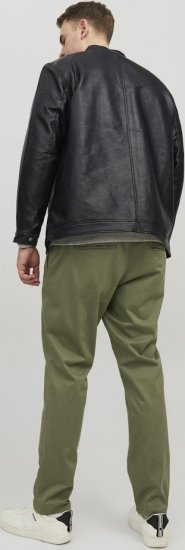 Jack & Jones Rocky Urban Rider Leather Jacket Black - Giubbotti - Giubbotti Uomo Taglie Forti