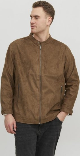 Jack & Jones Rocky Urban Rider Leather Jacket Brown - Giubbotti - Giubbotti Uomo Taglie Forti