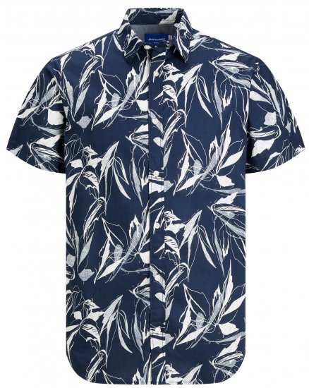 Jack & Jones JORCRAYON AOP Shirt Navy - Camicie - Camicie Taglie Forti Uomo