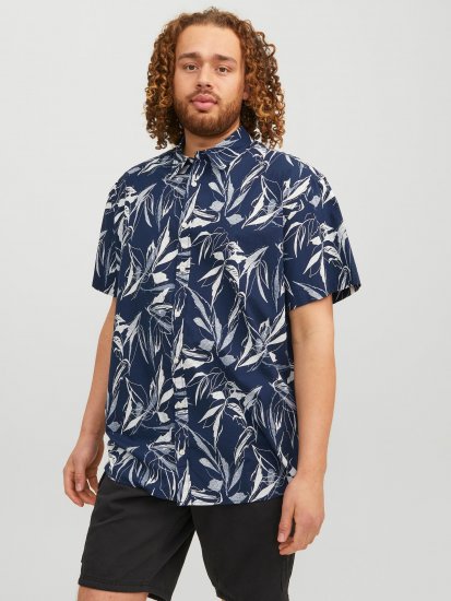 Jack & Jones JORCRAYON AOP Shirt Navy - Camicie - Camicie Taglie Forti Uomo