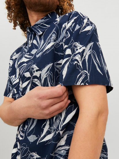 Jack & Jones JORCRAYON AOP Shirt Navy - Camicie - Camicie Taglie Forti Uomo