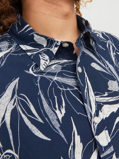 Jack & Jones JORCRAYON AOP Shirt Navy - Camicie - Camicie Taglie Forti Uomo