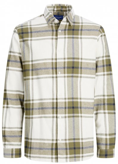 Jack & Jones JORJOSHUA Checked Shirt Dusty Olive - Camicie - Camicie Taglie Forti Uomo