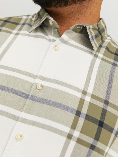 Jack & Jones JORJOSHUA Checked Shirt Dusty Olive - Camicie - Camicie Taglie Forti Uomo