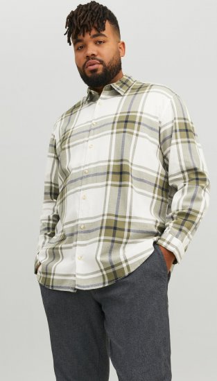 Jack & Jones JORJOSHUA Checked Shirt Dusty Olive - Camicie - Camicie Taglie Forti Uomo