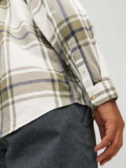 Jack & Jones JORJOSHUA Checked Shirt Dusty Olive - Camicie - Camicie Taglie Forti Uomo