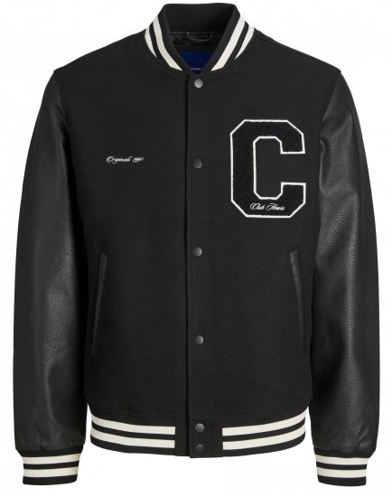 Jack & Jones JORCOLLEGE Bomber Jacket Black - Giubbotti - Giubbotti Uomo Taglie Forti