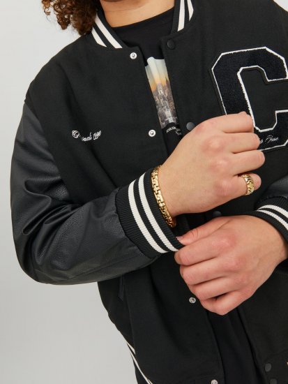 Jack & Jones JORCOLLEGE Bomber Jacket Black - Giubbotti - Giubbotti Uomo Taglie Forti