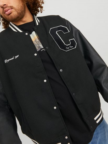 Jack & Jones JORCOLLEGE Bomber Jacket Black - Giubbotti - Giubbotti Uomo Taglie Forti