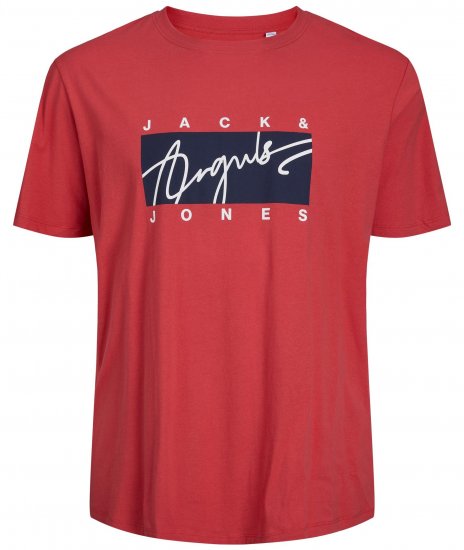 Jack & Jones JORJOSHUA T-shirt Red - Magliette - Magliette Uomo Taglie Forti