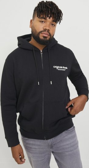 Jack & Jones ESTERBRO Zip Hoodie Black - Felpe & felpe con cappuccio - Felpe & Felpe con Cappuccio Uomo Taglie Forti