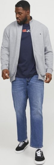 Jack & Jones PAULOS Turtleneck Zip Sweatshirt Light Grey Melange - Felpe & felpe con cappuccio - Felpe & Felpe con Cappuccio Uomo Taglie Forti