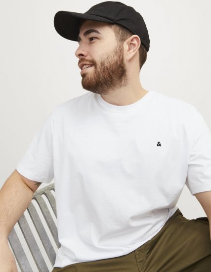 Jack & Jones PAULOS T-Shirt White - Magliette - Magliette Uomo Taglie Forti