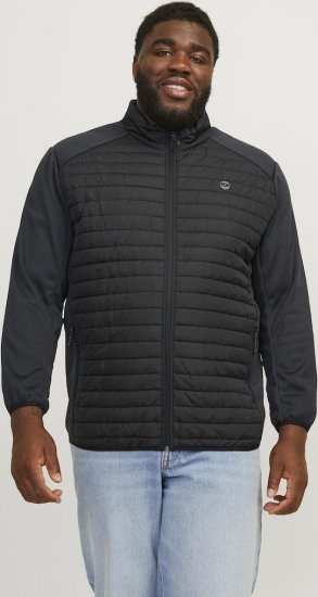 Jack & Jones MULTI SET-IN Sleeves Quilted Jacket With Collar Black - Giubbotti - Giubbotti Uomo Taglie Forti