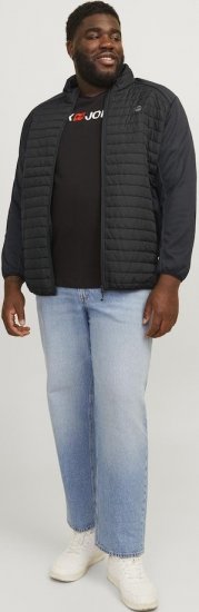 Jack & Jones MULTI SET-IN Sleeves Quilted Jacket With Collar Black - Giubbotti - Giubbotti Uomo Taglie Forti