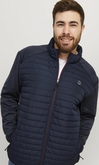 Jack & Jones MULTI SET-IN Sleeves Quilted Jacket With Collar Navy Blazer - Giubbotti - Giubbotti Uomo Taglie Forti