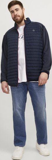 Jack & Jones MULTI SET-IN Sleeves Quilted Jacket With Collar Navy Blazer - Giubbotti - Giubbotti Uomo Taglie Forti