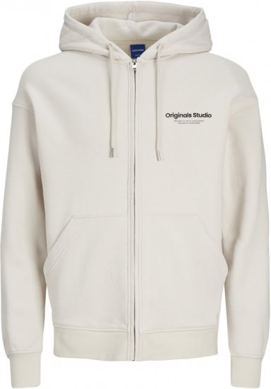 Jack & Jones ESTERBRO Zip Hoodie Light Grey - Felpe & felpe con cappuccio - Felpe & Felpe con Cappuccio Uomo Taglie Forti