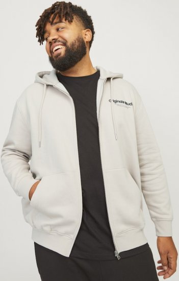 Jack & Jones ESTERBRO Zip Hoodie Light Grey - Felpe & felpe con cappuccio - Felpe & Felpe con Cappuccio Uomo Taglie Forti