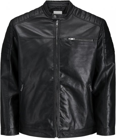 Jack & Jones ROCKY Jacket Black - Giubbotti - Giubbotti Uomo Taglie Forti