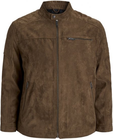 Jack & Jones ROCKY Jacket Brown - Giubbotti - Giubbotti Uomo Taglie Forti