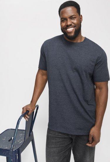 Jack & Jones ORGANIC T-Shirt Navy Blazer/Melange - Magliette - Magliette Uomo Taglie Forti
