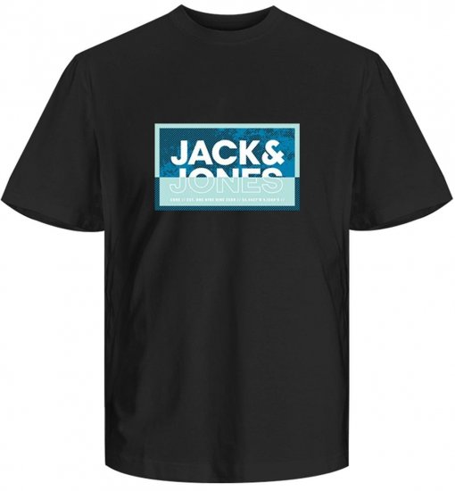 Jack & Jones JCOLOGAN SUMMER PRINT T-Shirt Black - Magliette - Magliette Uomo Taglie Forti