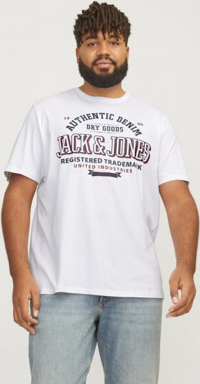 Jack & Jones JJELOGO O-Neck T-Shirt White - Magliette - Magliette Uomo Taglie Forti