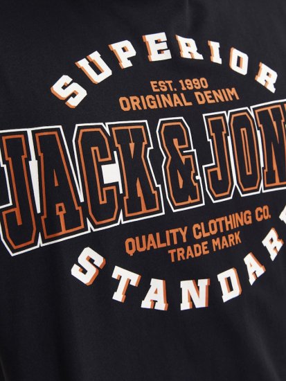 Jack & Jones LOGO O-Neck T-Shirt Black - Magliette - Magliette Uomo Taglie Forti