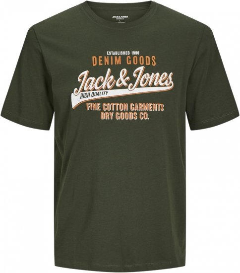 Jack & Jones JJELOGO O-Neck T-Shirt Kombu Green - Magliette - Magliette Uomo Taglie Forti