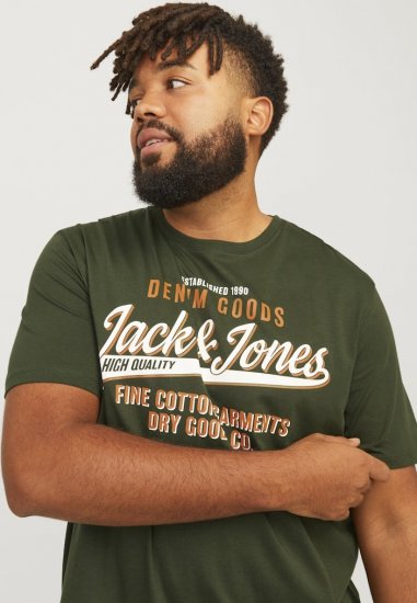 Jack & Jones JJELOGO O-Neck T-Shirt Kombu Green - Magliette - Magliette Uomo Taglie Forti