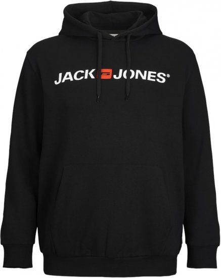 Jack & Jones CORP OLD LOGO REG FIT Hoodie Black - Felpe & felpe con cappuccio - Felpe & Felpe con Cappuccio Uomo Taglie Forti