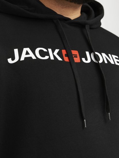 Jack & Jones CORP OLD LOGO REG FIT Hoodie Black - Felpe & felpe con cappuccio - Felpe & Felpe con Cappuccio Uomo Taglie Forti