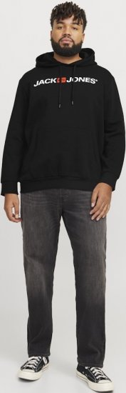 Jack & Jones CORP OLD LOGO REG FIT Hoodie Black - Felpe & felpe con cappuccio - Felpe & Felpe con Cappuccio Uomo Taglie Forti