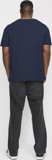 Jack & Jones LOGO O-Neck T-Shirt Dark Blue - Magliette - Magliette Uomo Taglie Forti