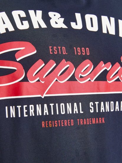 Jack & Jones LOGO O-Neck T-Shirt Dark Blue - Magliette - Magliette Uomo Taglie Forti