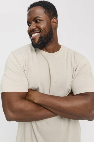 Jack & Jones ORGANIC T-Shirt Grey/Melange - Magliette - Magliette Uomo Taglie Forti