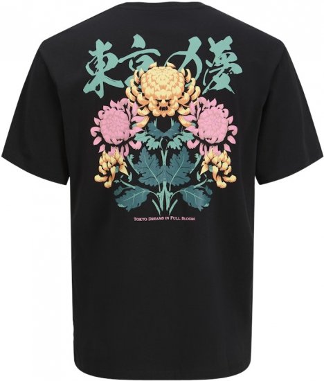 Jack & Jones Dreams Front & Back Print Crew Neck T-Shirt Black - Magliette - Magliette Uomo Taglie Forti