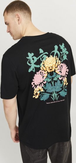 Jack & Jones Dreams Front & Back Print Crew Neck T-Shirt Black - Magliette - Magliette Uomo Taglie Forti