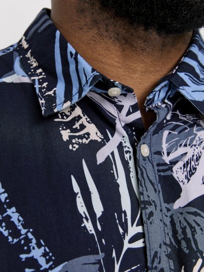 Jack & Jones Hawaii AOP Shirt Blue - Camicie - Camicie Taglie Forti Uomo