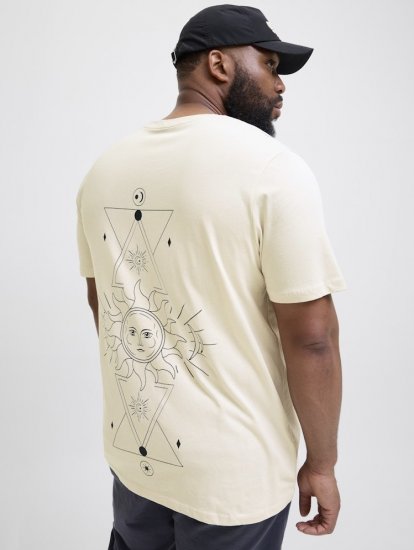 Jack & Jones Jackie Crew Neck T-Shirt Moonbeam - Magliette - Magliette Uomo Taglie Forti