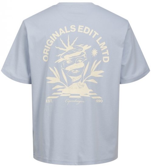 Jack & Jones Bellagio Collage Crew Neck T-Shirt Skyway - Magliette - Magliette Uomo Taglie Forti