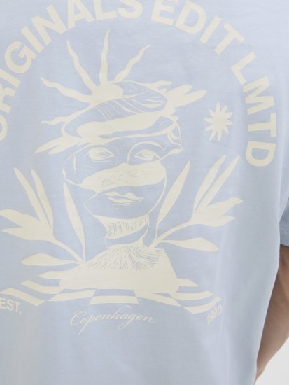 Jack & Jones Bellagio Collage Crew Neck T-Shirt Skyway - Magliette - Magliette Uomo Taglie Forti