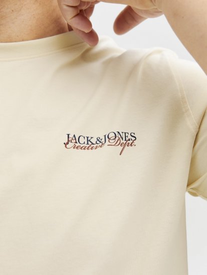 Jack & Jones Boston Photo Crew Neck T-Shirt Antique White - Magliette - Magliette Uomo Taglie Forti