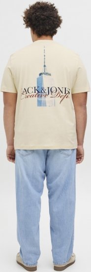 Jack & Jones Boston Photo Crew Neck T-Shirt Antique White - Magliette - Magliette Uomo Taglie Forti