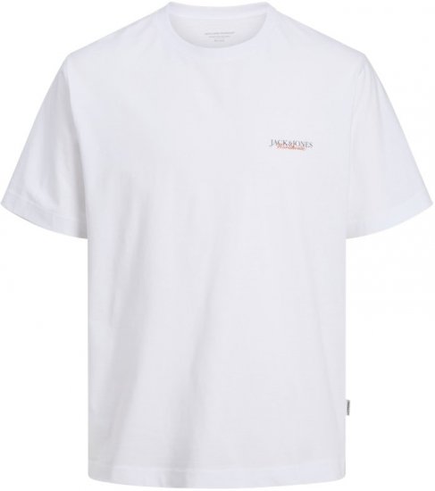 Jack & Jones Boston Photo Crew Neck T-Shirt Bright White - Magliette - Magliette Uomo Taglie Forti