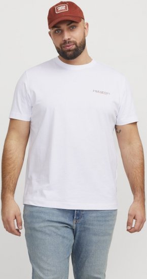 Jack & Jones Boston Photo Crew Neck T-Shirt Bright White - Magliette - Magliette Uomo Taglie Forti
