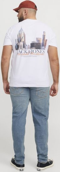Jack & Jones Boston Photo Crew Neck T-Shirt Bright White - Magliette - Magliette Uomo Taglie Forti