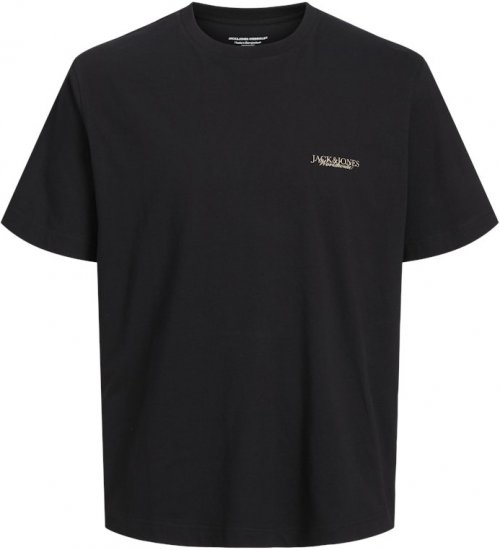 Jack & Jones Boston Photo Crew Neck T-Shirt Black - Magliette - Magliette Uomo Taglie Forti