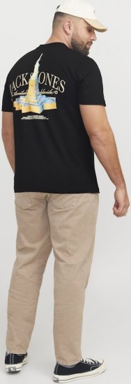 Jack & Jones Boston Photo Crew Neck T-Shirt Black - Magliette - Magliette Uomo Taglie Forti